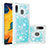 Coque Silicone Housse Etui Gel Bling-Bling S01 pour Samsung Galaxy A20 Bleu Ciel