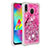 Coque Silicone Housse Etui Gel Bling-Bling S01 pour Samsung Galaxy M20 Rose Rouge