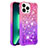 Coque Silicone Housse Etui Gel Bling-Bling S02 pour Apple iPhone 13 Pro Rose Rouge