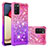 Coque Silicone Housse Etui Gel Bling-Bling S02 pour Samsung Galaxy M02s Rose Rouge