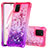 Coque Silicone Housse Etui Gel Bling-Bling S02 pour Samsung Galaxy Note 10 Lite Rose Rouge