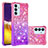 Coque Silicone Housse Etui Gel Bling-Bling S02 pour Samsung Galaxy Quantum2 5G Rose Rouge