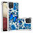 Coque Silicone Housse Etui Gel Bling-Bling S03 pour Samsung Galaxy M12 Bleu