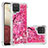 Coque Silicone Housse Etui Gel Bling-Bling S03 pour Samsung Galaxy M12 Rose Rouge