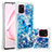 Coque Silicone Housse Etui Gel Bling-Bling S03 pour Samsung Galaxy M60s Bleu