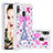 Coque Silicone Housse Etui Gel Bling-Bling S04 pour Samsung Galaxy A40 Rose