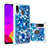 Coque Silicone Housse Etui Gel Bling-Bling S05 pour Samsung Galaxy A30 Bleu