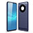 Coque Silicone Housse Etui Gel Line pour Huawei Mate 40 Pro+ Plus Bleu