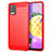 Coque Silicone Housse Etui Gel Line pour LG K52 Rouge
