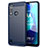 Coque Silicone Housse Etui Gel Line pour Motorola Moto G8 Power Lite Bleu