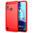 Coque Silicone Housse Etui Gel Line pour Motorola Moto G8 Power Lite Rouge