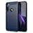Coque Silicone Housse Etui Gel Line pour Motorola Moto One Fusion Plus Bleu