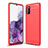 Coque Silicone Housse Etui Gel Line pour Samsung Galaxy M02s Rouge