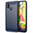 Coque Silicone Housse Etui Gel Line pour Samsung Galaxy M21s Bleu