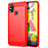 Coque Silicone Housse Etui Gel Line pour Samsung Galaxy M21s Rouge