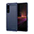 Coque Silicone Housse Etui Gel Line pour Sony Xperia 1 III Bleu