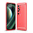 Coque Silicone Housse Etui Gel Line pour Xiaomi Mi 10 Ultra Rouge