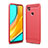 Coque Silicone Housse Etui Gel Line pour Xiaomi Redmi 9C NFC Rouge