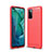 Coque Silicone Housse Etui Gel Line S01 pour Huawei Honor View 30 Pro 5G Rouge