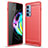 Coque Silicone Housse Etui Gel Line S01 pour Motorola Moto Edge 20 Pro 5G Rouge