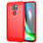 Coque Silicone Housse Etui Gel Line S01 pour Motorola Moto G9 Rouge