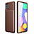 Coque Silicone Housse Etui Gel Serge pour Samsung Galaxy F62 5G Marron