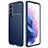 Coque Silicone Housse Etui Gel Serge pour Samsung Galaxy S21 Plus 5G Bleu