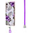 Coque Silicone Motif Fantaisie Souple Couleur Unie Etui Housse avec Laniere Strap Y01B pour LG Velvet 4G Violet