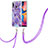 Coque Silicone Motif Fantaisie Souple Couleur Unie Etui Housse avec Laniere Strap Y01B pour Samsung Galaxy A30 Violet