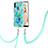 Coque Silicone Motif Fantaisie Souple Couleur Unie Etui Housse avec Laniere Strap Y01B pour Samsung Galaxy M11 Petit