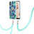Coque Silicone Motif Fantaisie Souple Couleur Unie Etui Housse avec Laniere Strap Y01B pour Samsung Galaxy M11 Vert Nuit