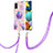 Coque Silicone Motif Fantaisie Souple Couleur Unie Etui Housse avec Laniere Strap Y01B pour Samsung Galaxy M40S Violet Clair