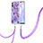 Coque Silicone Motif Fantaisie Souple Couleur Unie Etui Housse avec Laniere Strap Y01B pour Xiaomi Redmi 9AT Violet