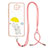 Coque Silicone Motif Fantaisie Souple Couleur Unie Etui Housse avec Laniere Strap Y01X pour Xiaomi Redmi 10X 4G Jaune