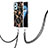 Coque Silicone Motif Fantaisie Souple Couleur Unie Etui Housse avec Laniere Strap Y02B pour Oppo A96 4G Noir