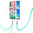 Coque Silicone Motif Fantaisie Souple Couleur Unie Etui Housse avec Laniere Strap Y03B pour Oppo Reno6 Pro 5G Colorful