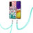 Coque Silicone Motif Fantaisie Souple Couleur Unie Etui Housse avec Laniere Strap Y03B pour Samsung Galaxy A05s Colorful