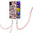 Coque Silicone Motif Fantaisie Souple Couleur Unie Etui Housse avec Laniere Strap Y03B pour Samsung Galaxy A51 5G Marron