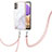 Coque Silicone Motif Fantaisie Souple Couleur Unie Etui Housse avec Laniere Strap Y05B pour Samsung Galaxy A23 5G Blanc