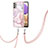 Coque Silicone Motif Fantaisie Souple Couleur Unie Etui Housse avec Laniere Strap Y05B pour Samsung Galaxy A23 5G Rose