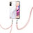 Coque Silicone Motif Fantaisie Souple Couleur Unie Etui Housse avec Laniere Strap Y05B pour Xiaomi Poco M5S Blanc