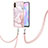 Coque Silicone Motif Fantaisie Souple Couleur Unie Etui Housse avec Laniere Strap Y05B pour Xiaomi Redmi 9A Rose