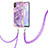 Coque Silicone Motif Fantaisie Souple Couleur Unie Etui Housse avec Laniere Strap Y05B pour Xiaomi Redmi 9A Violet
