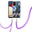Coque Silicone Motif Fantaisie Souple Couleur Unie Etui Housse avec Laniere Strap Y06B pour Samsung Galaxy A03s Petit