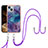 Coque Silicone Motif Fantaisie Souple Couleur Unie Etui Housse avec Laniere Strap Y07B pour Apple iPhone 13 Violet