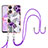 Coque Silicone Motif Fantaisie Souple Couleur Unie Etui Housse avec Laniere Strap YB3 pour Oppo A78 5G Violet