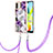 Coque Silicone Motif Fantaisie Souple Couleur Unie Etui Housse avec Laniere Strap YB3 pour Xiaomi Redmi A2 Violet