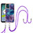 Coque Silicone Motif Fantaisie Souple Couleur Unie Etui Housse avec Laniere Strap YB7 pour Motorola Moto E13 Violet