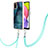 Coque Silicone Motif Fantaisie Souple Couleur Unie Etui Housse avec Laniere Strap YB7 pour Samsung Galaxy A02s Petit