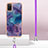 Coque Silicone Motif Fantaisie Souple Couleur Unie Etui Housse avec Laniere Strap YB7 pour Samsung Galaxy A02s Petit